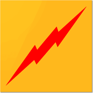 Red lightning bolt Posters and Art